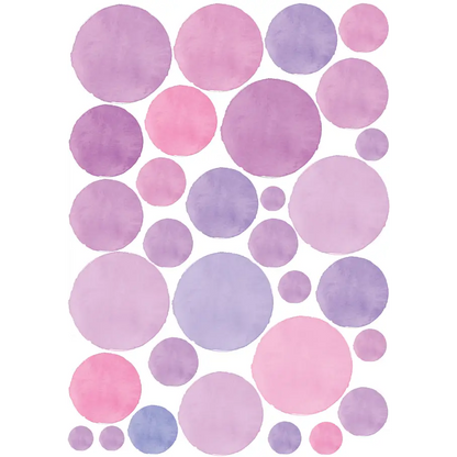 Watercolour Polka Dot Wall Decals - Timber Tinkers