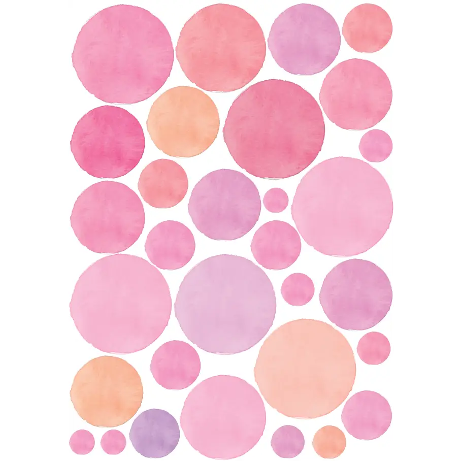 Watercolour Polka Dot Wall Decals - Timber Tinkers