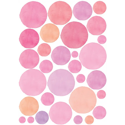 Watercolour Polka Dot Wall Decals - Timber Tinkers