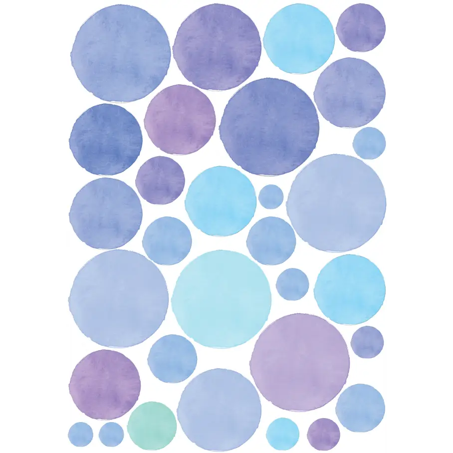 Watercolour Polka Dot Wall Decals - Timber Tinkers