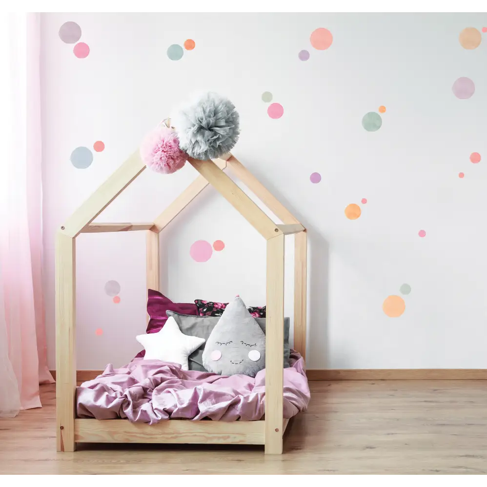 Watercolour Polka Dot Wall Decals - Timber Tinkers