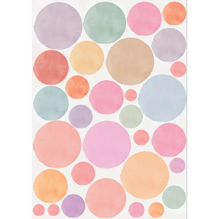 Watercolour Polka Dot Wall Decals - Timber Tinkers