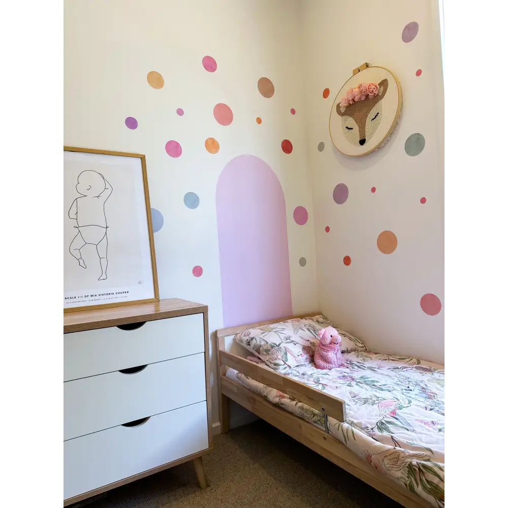 Watercolour Polka Dot Wall Decals - Timber Tinkers