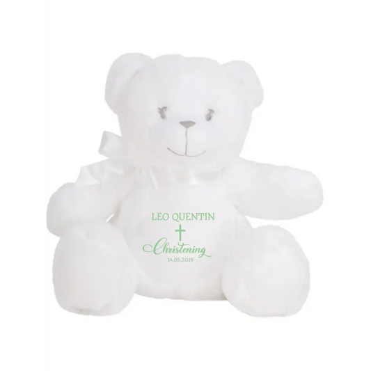 White Teddy Plush - Christening Bear