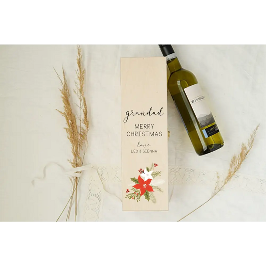 Wine Box Set - Christmas Floral - Timber Tinkers