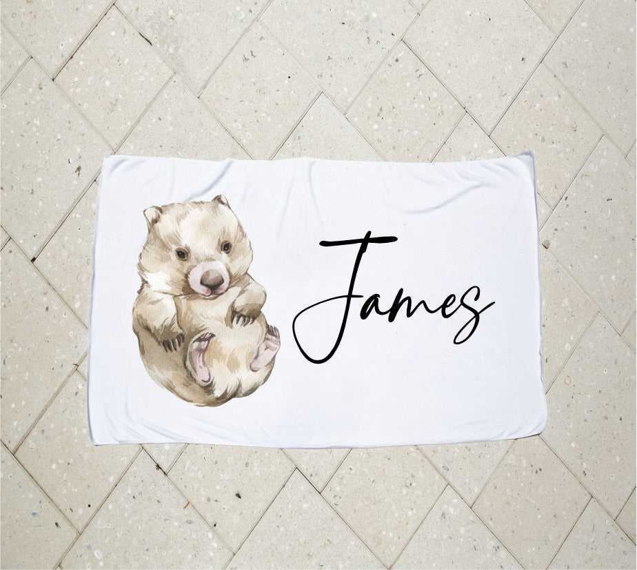 Personalised Kids Towel - Wombat