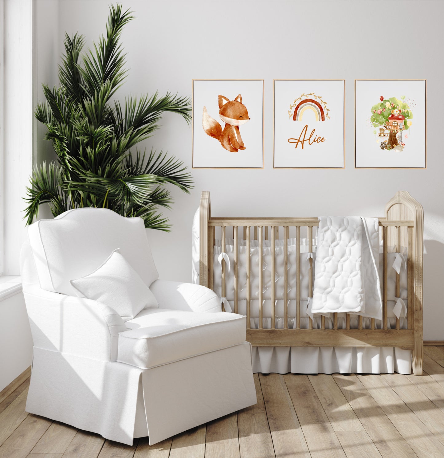 Personalised Woodland Wooden Canvas Print Set