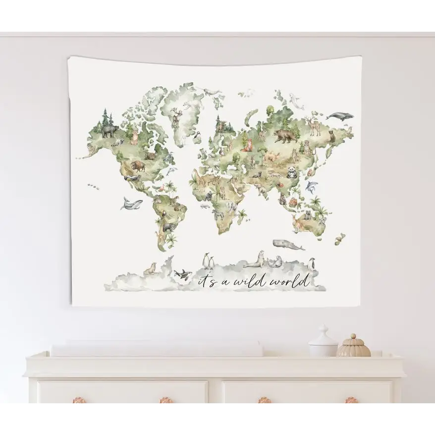 World Animals Canvas Wall Hang