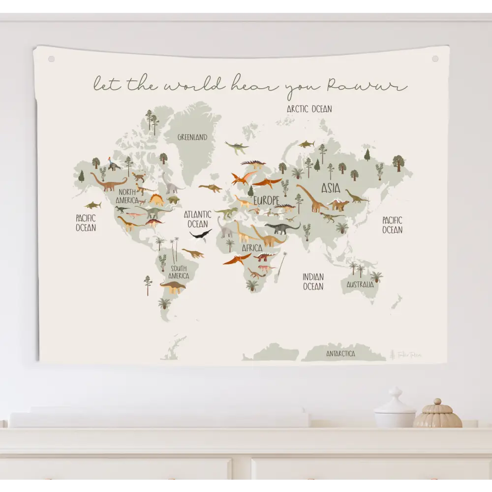 World Dinos Canvas Wall Hang