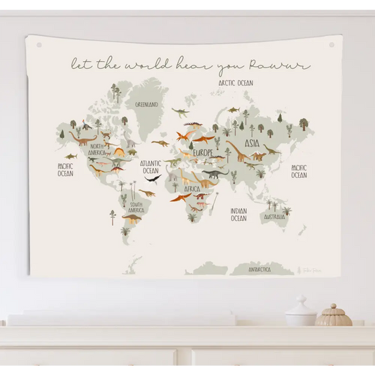 World Dinos Canvas Wall Hang